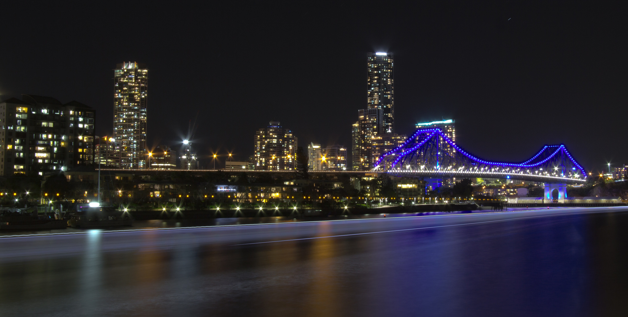 Brisbane City skyline at night. 