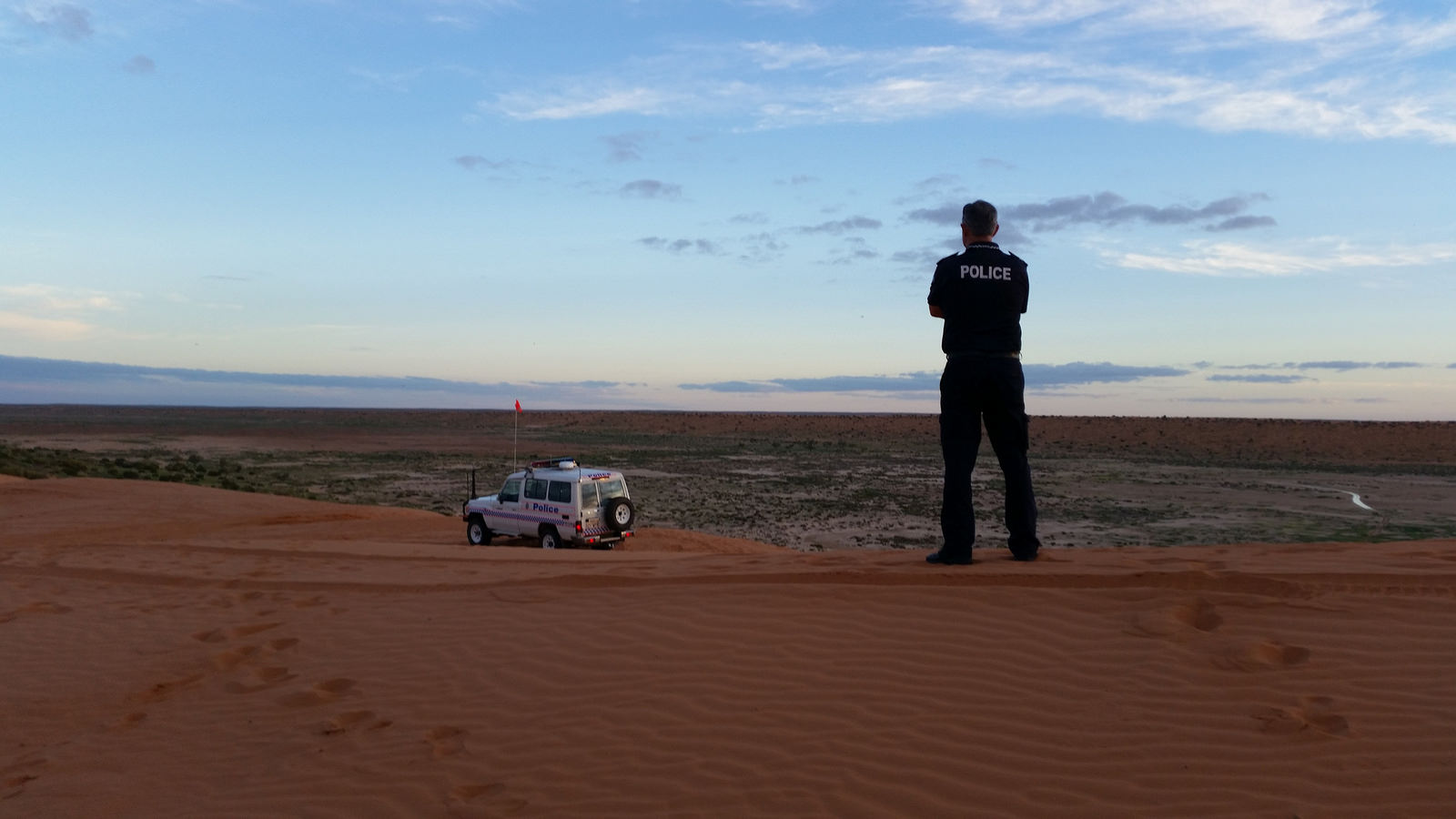 Officer overlooking the desert
