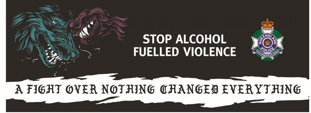 Stop alcohol fueled violence banner