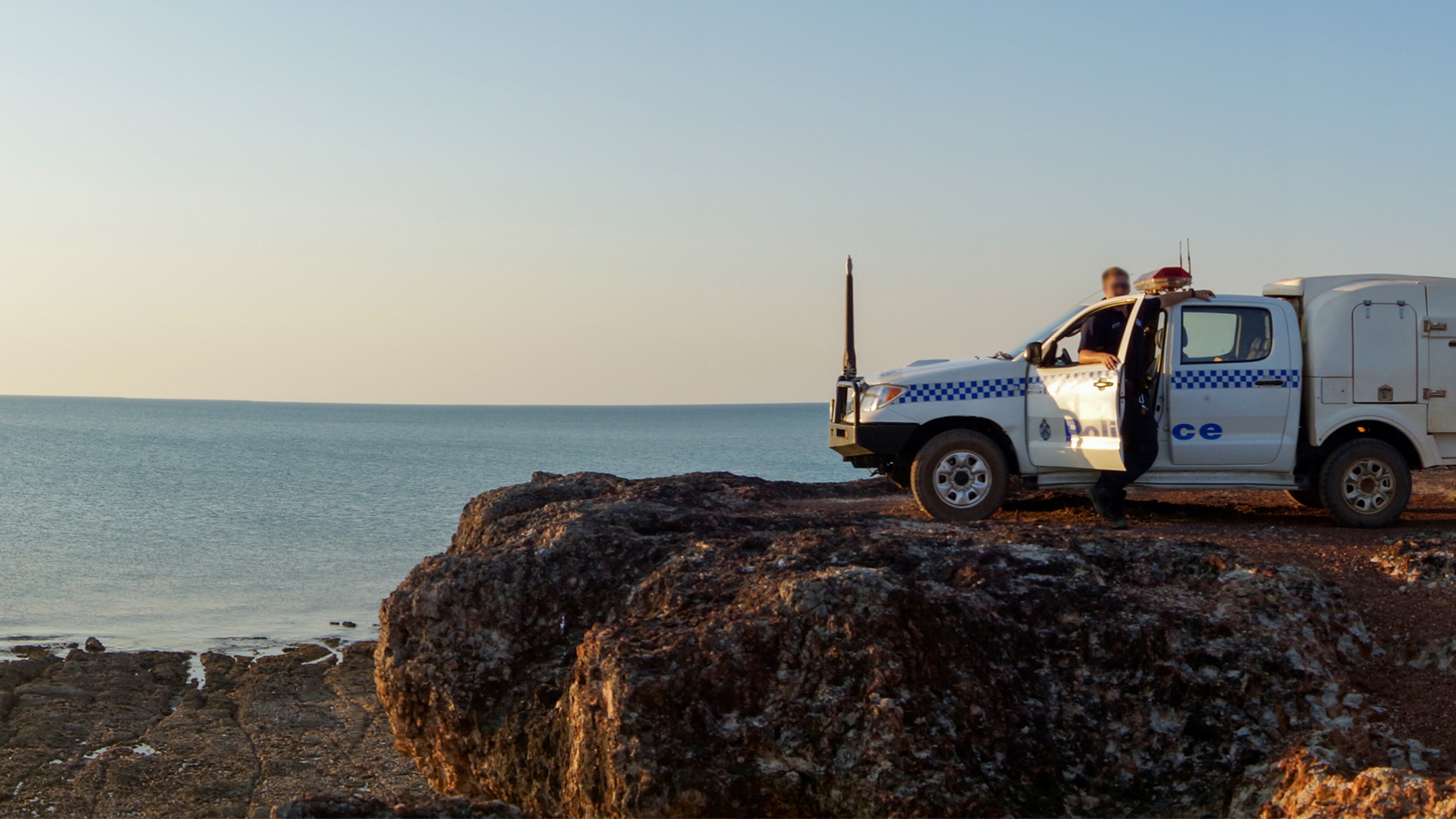 Police overlooking Mornington Island