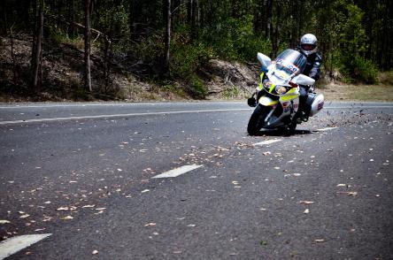 Officer on a motorcylcle