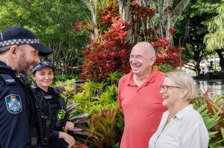 Cairns officers talking with the community