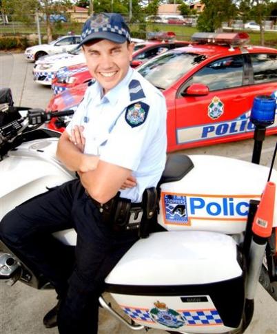 Stiller sitting on a motorbike