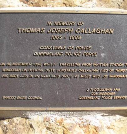 Callaghan memorial plaque