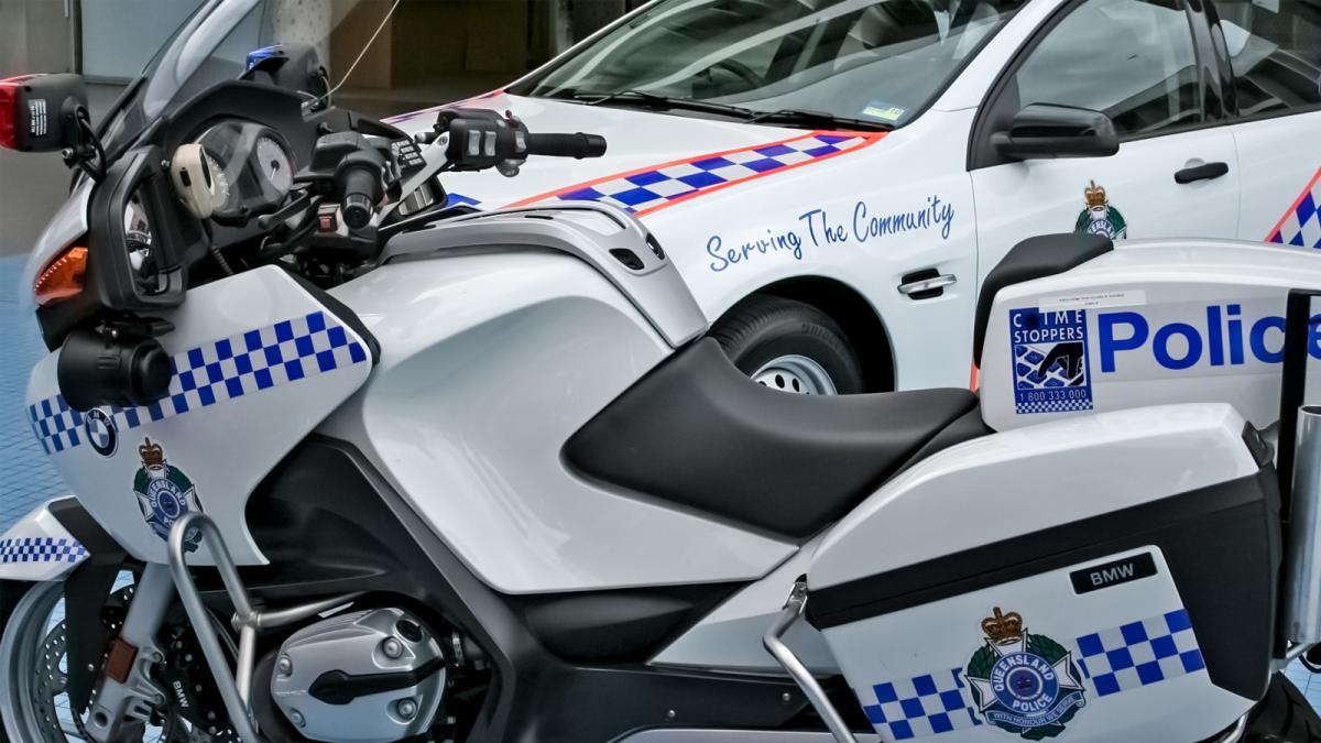 Police motorcycle and Car