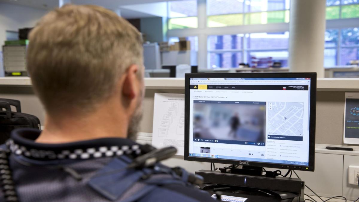 Officer at a computer