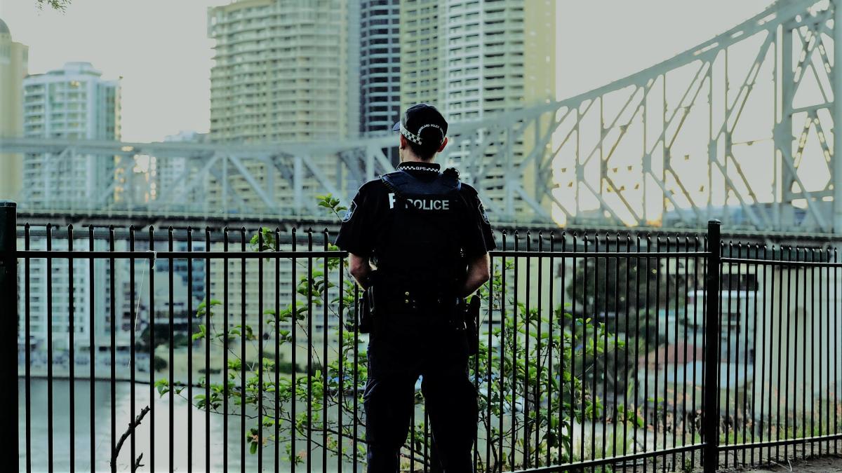 Officer overlooking brisbane